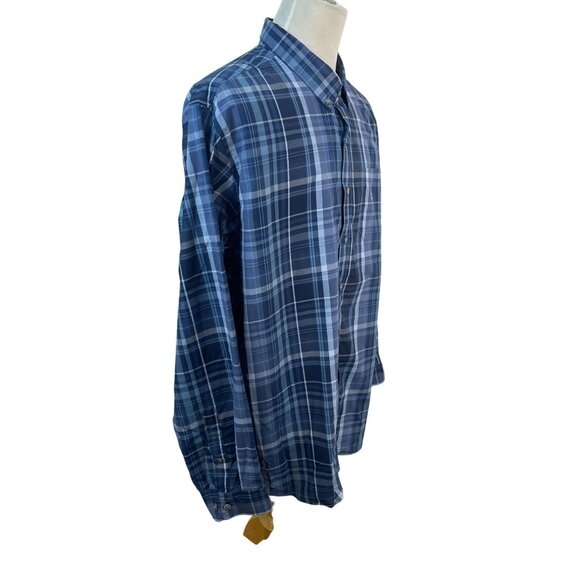 Eddie Bauer Mens Blue & Navy Plaid Long Sleeve Button-Up Shirt Size 3XL - New - Picture 2 of 11